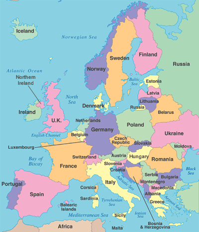 current map of europe 2011. Map of Europe