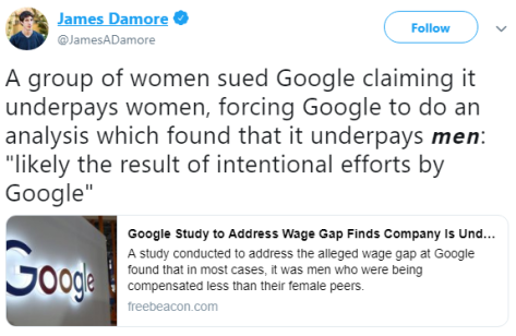 Google pays men less than women